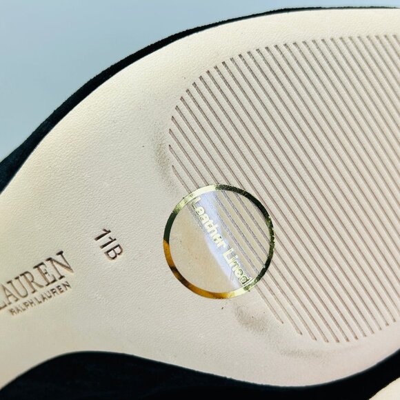 Lauren Ralph Lauren Lizie Velvet Ankle Boot Size 11B Suede Leather Black - Picture 13 of 16